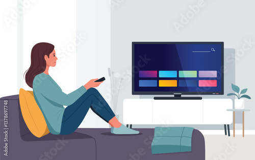 Relaxing on couch streaming shows