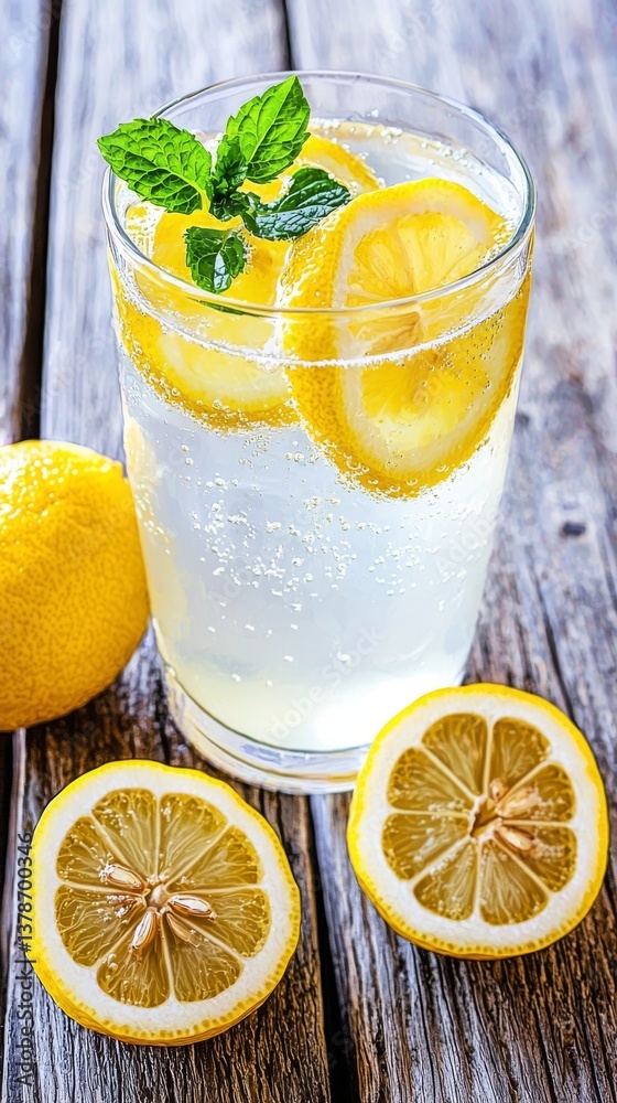 Refreshing Sparkling Lemon Water Recipe Kitchen Beverage Bright Setting Close-Up Zesty Hydration Delight Refreshing Sparkling Lemon Water Recipe Kitchen Beverage Bright Setting Close-Up Zesty Hydration Delight