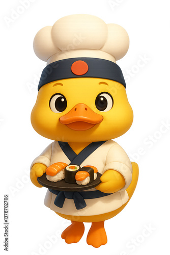 Cute 3D Duck Sushi Chef