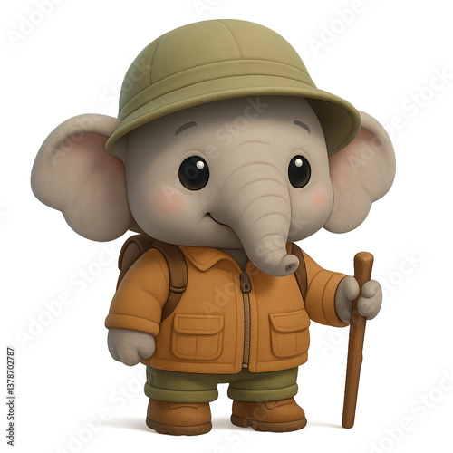 Cute 3D Elephant Hiker