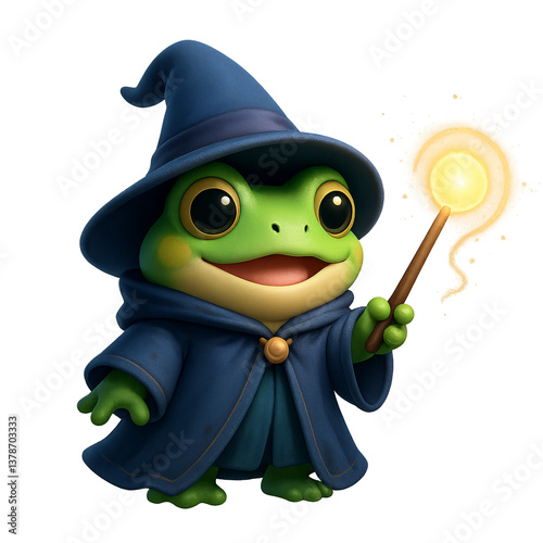 Cute 3D Frog Wizard