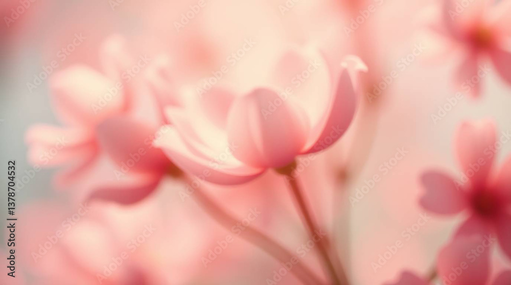 Fototapeta premium Super gentle and delicate floral background with close up flowers and blur effect