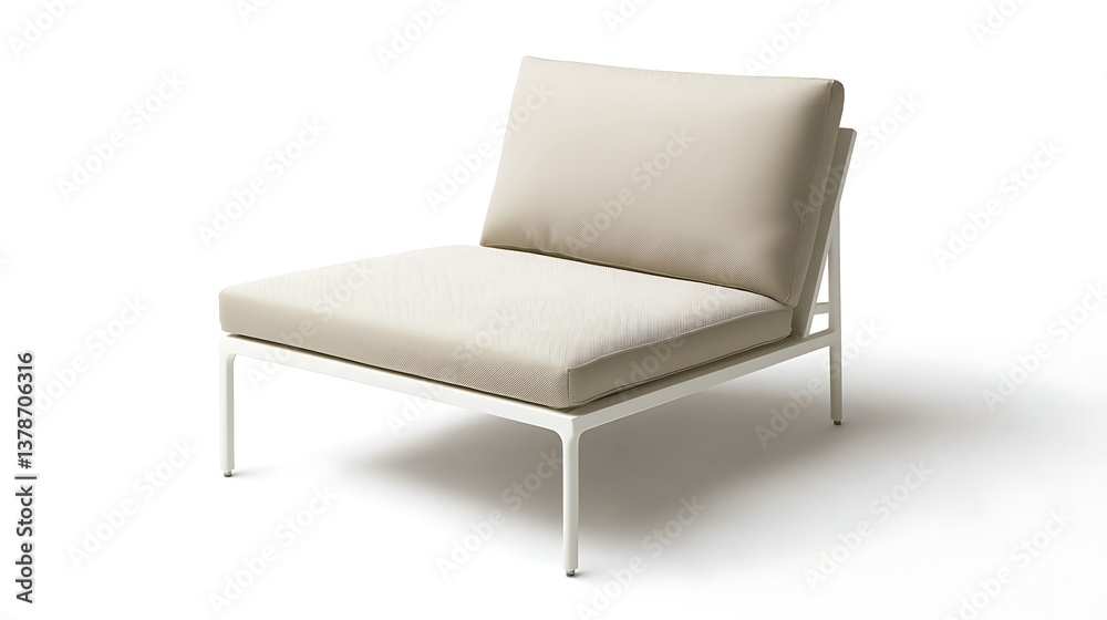 Fototapeta premium A white chair with a tan cushion