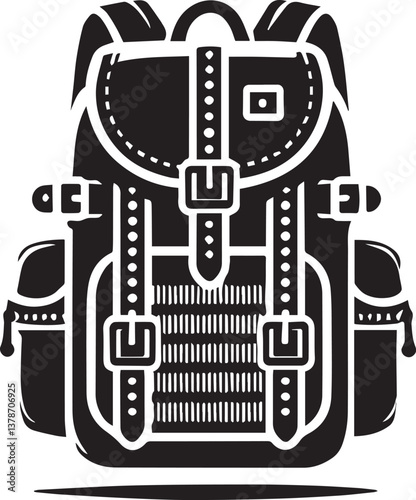 school bag, vector illustration of a bag, bag icon, school bag silhouette vector illustration design on white background.