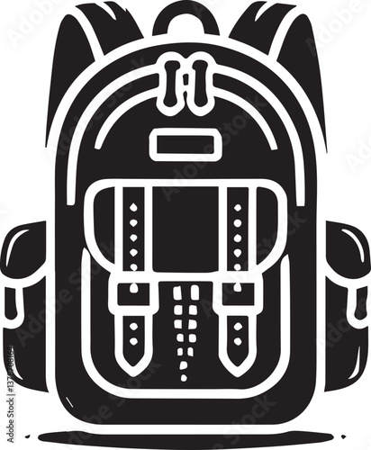 school bag, vector illustration of a bag, bag icon, school bag silhouette vector illustration design on white background.