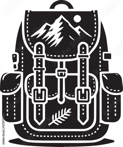 school bag, vector illustration of a bag, bag icon, school bag silhouette vector illustration design on white background.