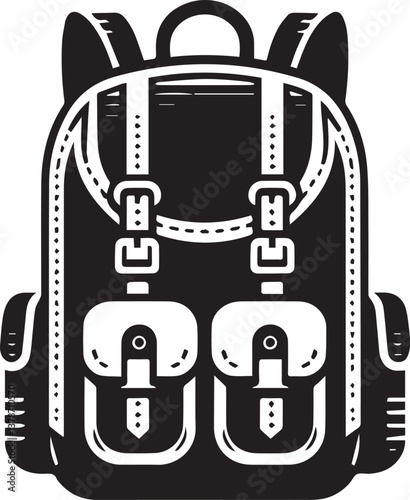 school bag, vector illustration of a bag, bag icon, school bag silhouette vector illustration design on white background.