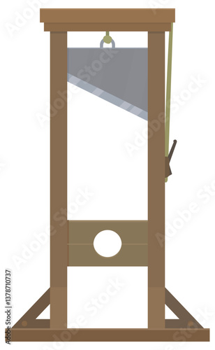 Guillotine front view in flat design style (cut out)