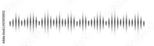 Black sound waves on white background - Music wave frequency or equaliser audio lines and digital voice volume visualisation vector set isolated illustrations 