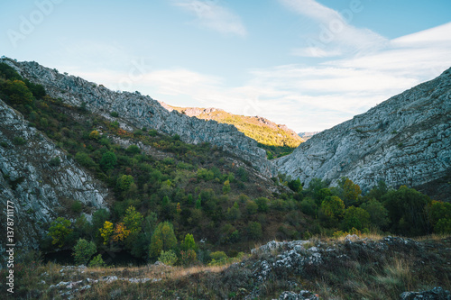 Magnificent mountain scenery at dawn