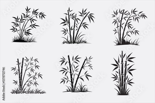 Vector illustration of bamboo leaves.