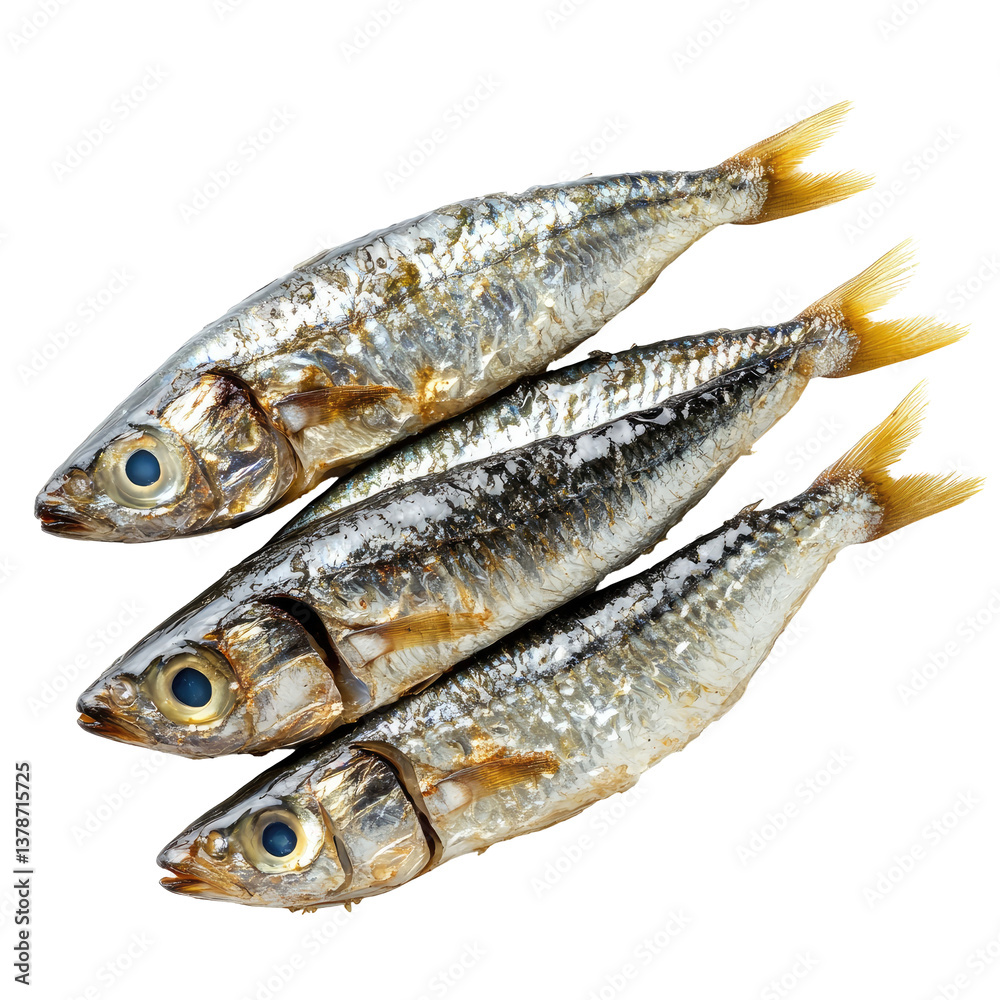 Textured Canned Sardines on transparent background Textured Canned Sardines on transparent background