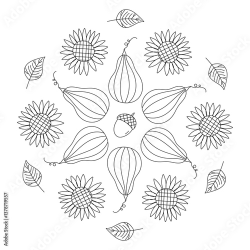 food decorative ornament in doodle stylet
