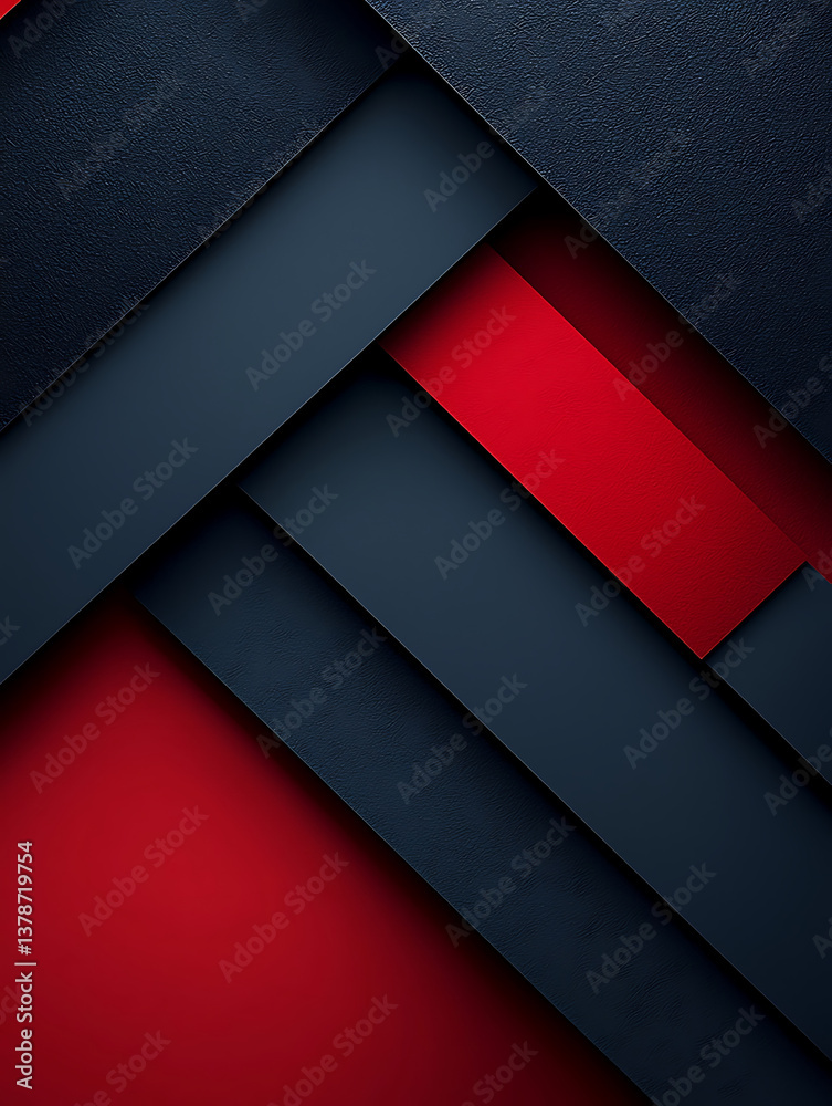 Overlapping geometric planes in shades of red and dark blue create a modern abstract layered background. Overlapping geometric planes in shades of red and dark blue create a modern abstract layered background.