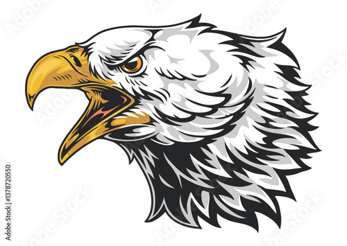 Eagle head illustration with detailed features