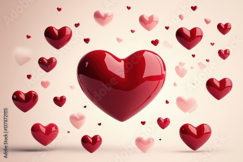 red hearts background