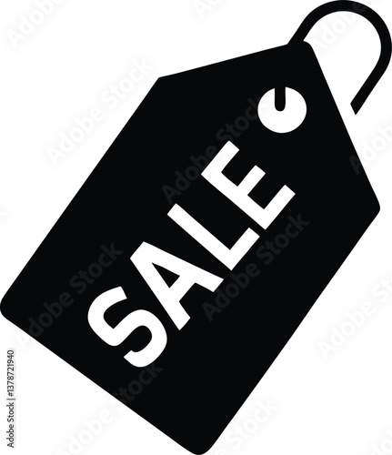 Stylish black sale tag graphic.