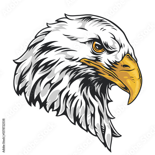 Detailed illustration of a majestic eagle's head