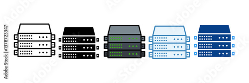 Blade Server  Icon Set Multiple Style Collection