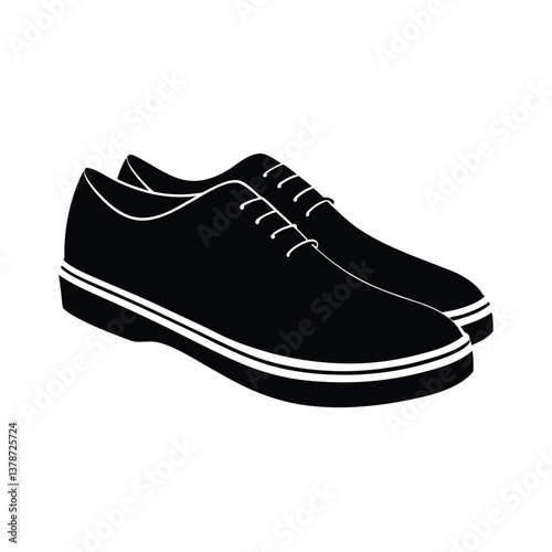 Casual Shoes isolated on white vector silhouette