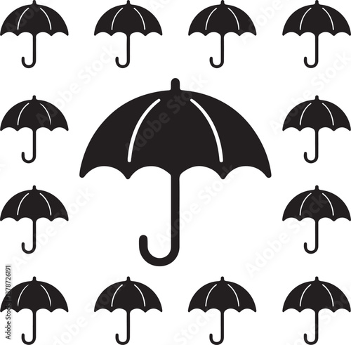 umbrella icon set vector illustration