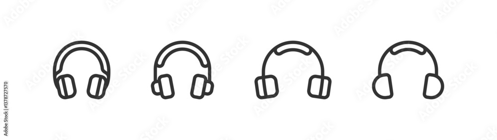 Headphone icon. Stereo earphones. Sound equipment. Headphone icon. Stereo earphones. Sound equipment.