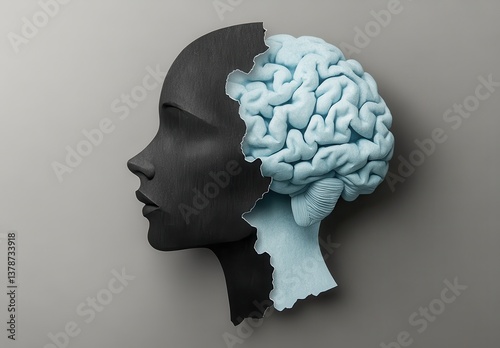 human head with brain