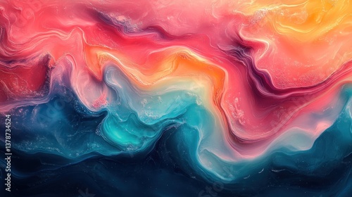 Wallpaper Mural Abstract colorful swirls, vibrant liquid paint texture background. Torontodigital.ca