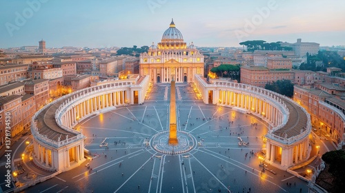 Iconic Vatican City at dusk