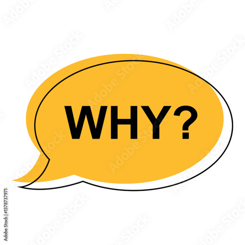 WHY question word speech bubble icon vector, trendy style speech bubble of WHY question word isolated on white background.