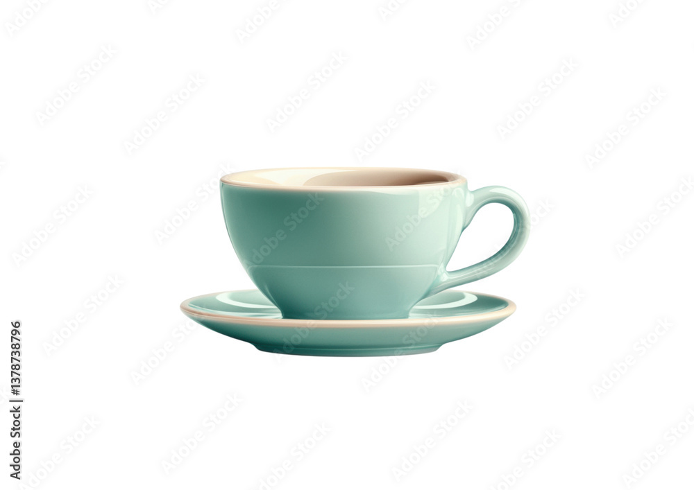 isolated transparent Background. minimalist retro espresso cup with matching saucer, perfect for coffee lovers isolated transparent Background. minimalist retro espresso cup with matching saucer, perfect for coffee lovers