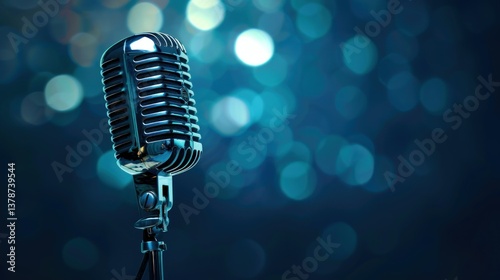 Stylized vector illustration of a microphone.
