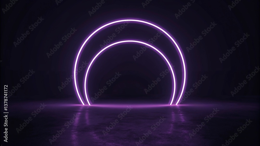 Ring shaped Neon light on dark background.
Ring shaped Neon light on dark background.