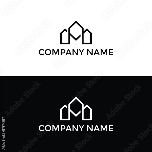 logo with or without the initial M for Real Estate and Mortgage, or also for apartment logos