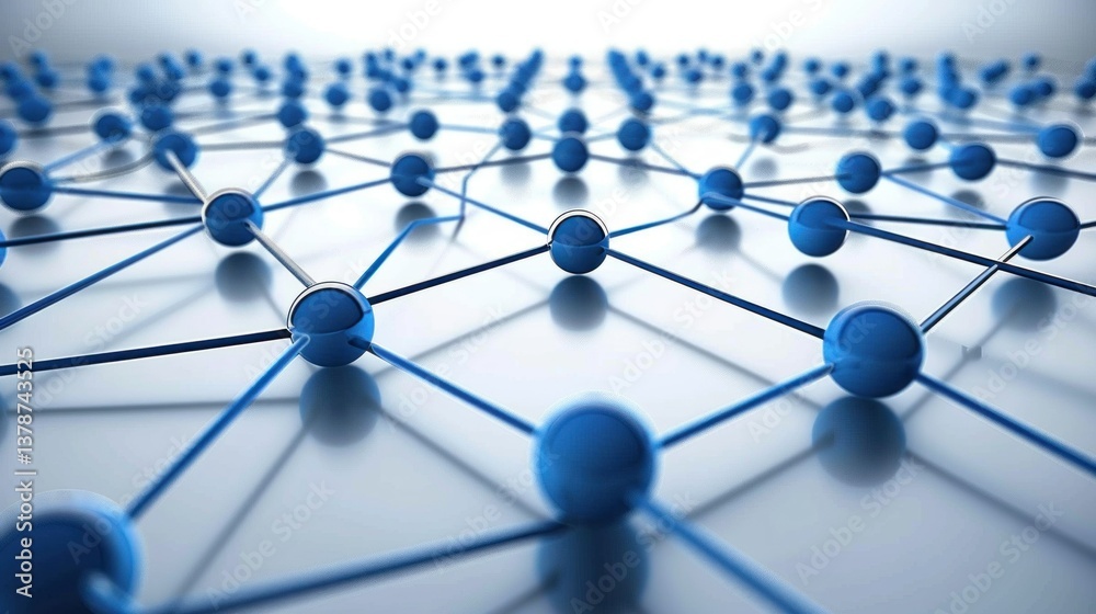 Abstract digital network pattern with interconnected lines and circles in blue. Abstract digital network pattern with interconnected lines and circles in blue.