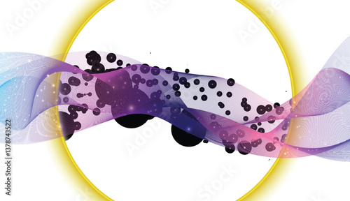 abstract background pink blue color gradient drop by drop line waves design.