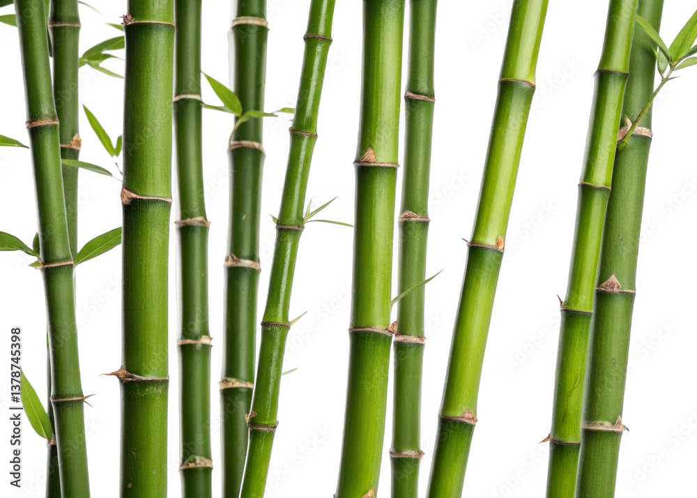 Fototapeta premium Bamboo Stalks isolated on a transparent background.