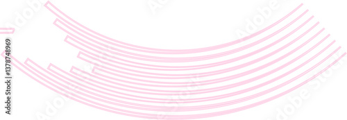 Curved neon contour lines with uneven, irregularly tapered ends.