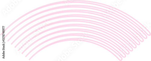 Curved neon parallel lines with evenly spaced contours.