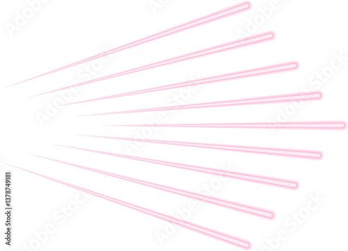 Parallel neon contour lines of varying thickness create a dynamic motion effect with a bright irradiated glow.
