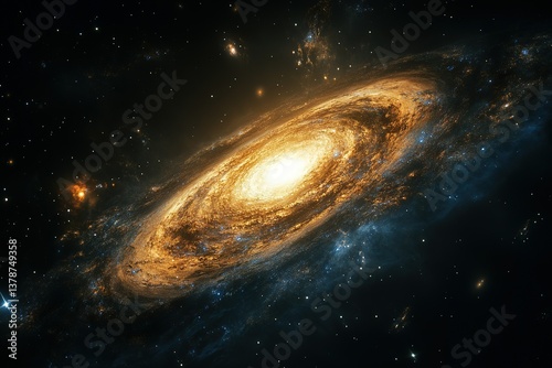 Nebula and galaxies in space. Abstract cosmos background