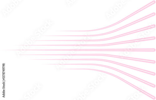 Long parallel neon contour lines vary in thickness and appear with an irradiated glow effect.