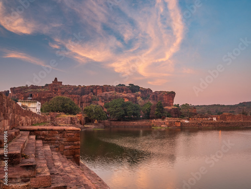 Obraz na płótnie Amazing ancient hindu temple complex at Badami , tourist destination in Karnataka, India w salonie