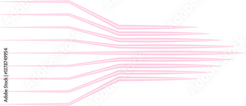 Parallel neon contour lines converge and extend forward, creating directional flow.