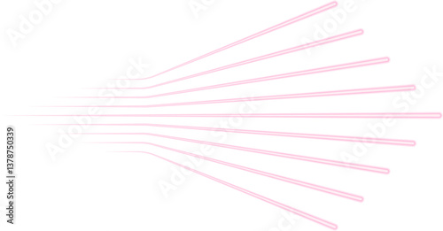 Parallel neon-effect lines radiate outward from a single origin point, emphasizing direction.