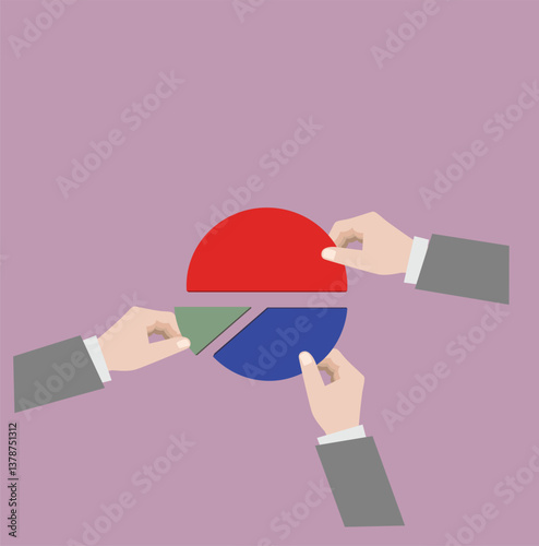 Market share, financial concept
