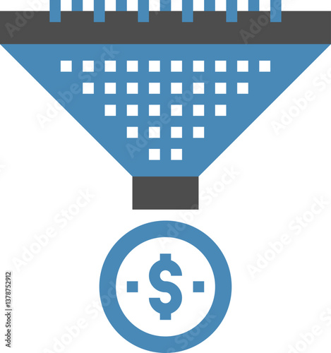 sales funnel flat web icon concept
