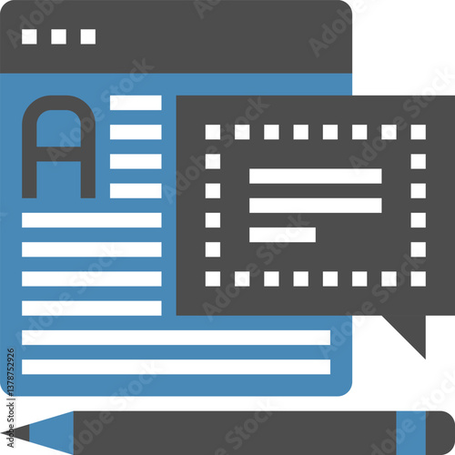 blog management flat web icon concept