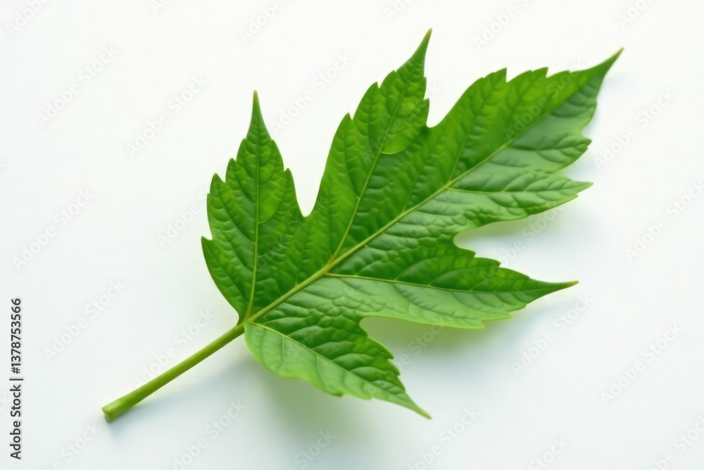 Fototapeta premium Solo botanical specimen on pristine white surface, simple, leafy