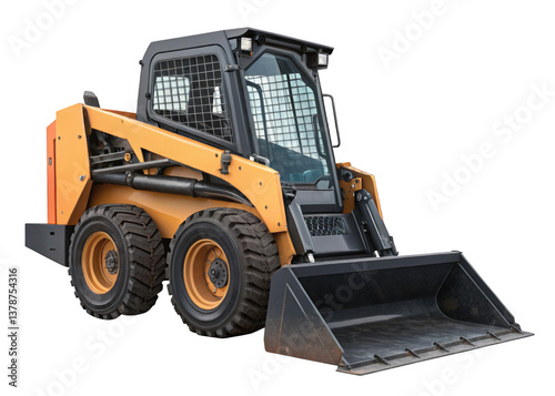 Skid Steer Loader isolated on a transparent background.